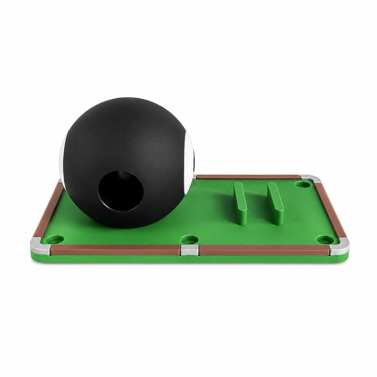 Back View of Pool Cue Stroke Trainer Showing Cue Guide and Training Base