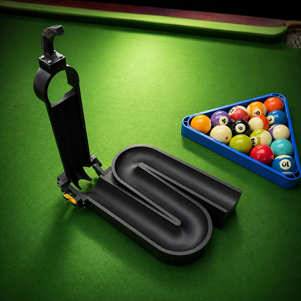 pool ball positioning trainer on billiard table for practice setup and training drills
